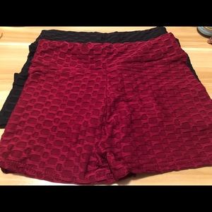 Burgundy Honeycomb Booty Scrunching Shorts
